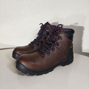 AVENGER Saftey Footwear Brown Leather Steel-Toe Low Cut Work Boots WM Size 9.5